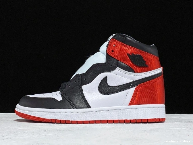 Satin Air Jordan Toe 1 Retro High Black CD0461-016 0728